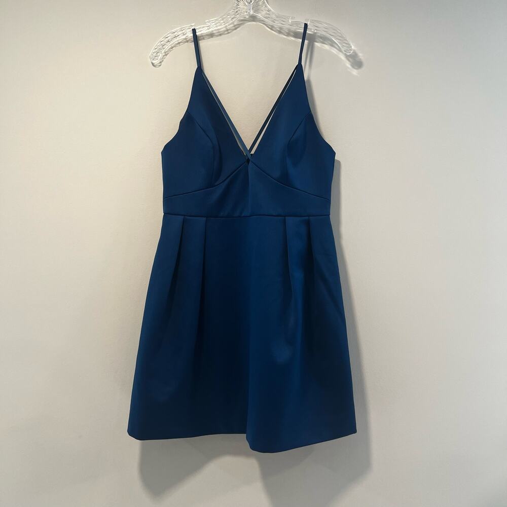 NWT TopShop Structured Party Cocktail Mini Dress Blue Size 8